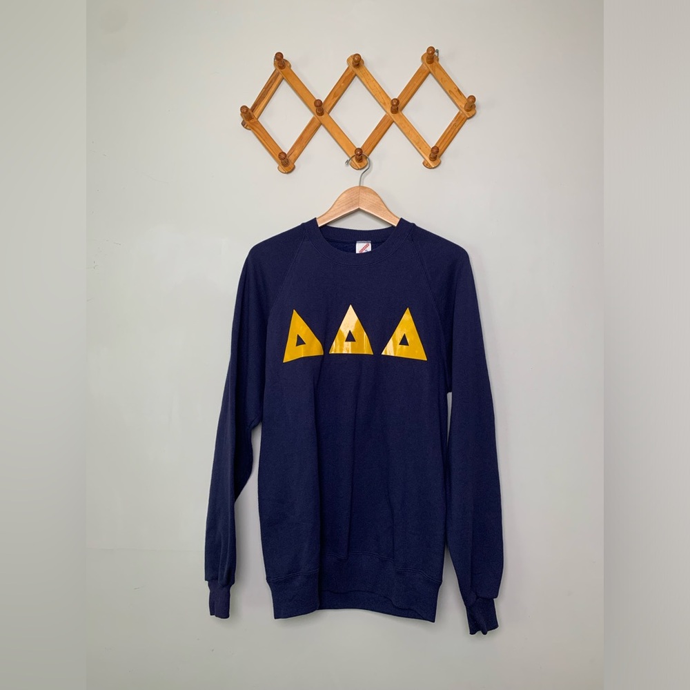 Vintage Jerzees Delta Navy Blue Crew Neck Sweatshirt Made in USA SZ XL
